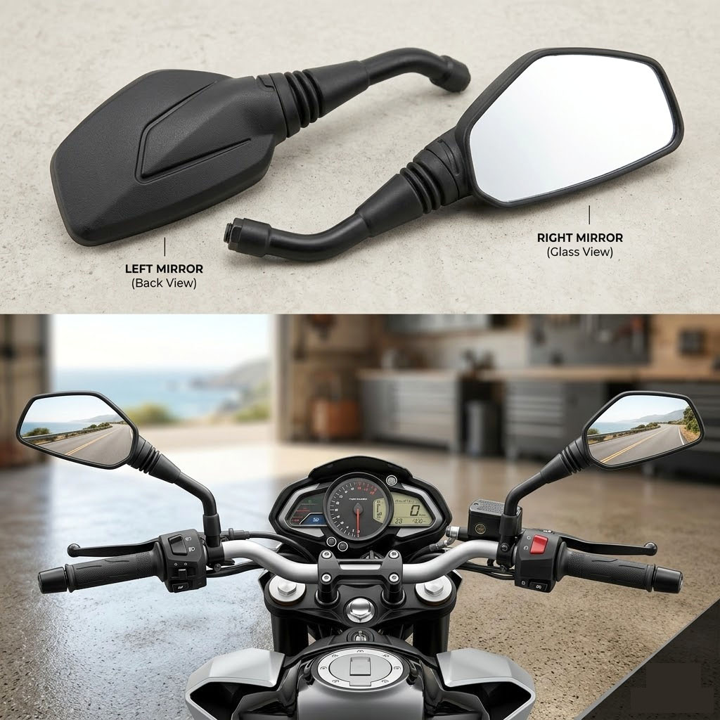 Motorcycle Rear View Mirrors KTM Duke Style Pentagon Side Mirrors Angular Bike Mirrors – Universal 10mm Thread for Street Bikes